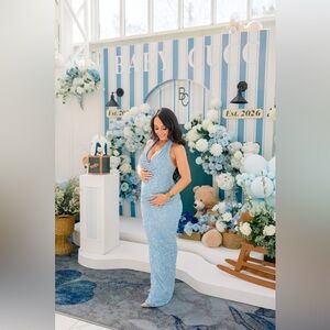 ✨ 🩵🩵Custom Hand-Made Blue Beaded Baby Shower Gown